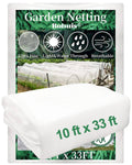 Garden Netting Pest Barrier, 10 ft x 33 ft Ultra Fine Mesh Mosquito Cicada Bird Bug Netting for Raised Garden Bed Greenhouse, Plant Row Cover for