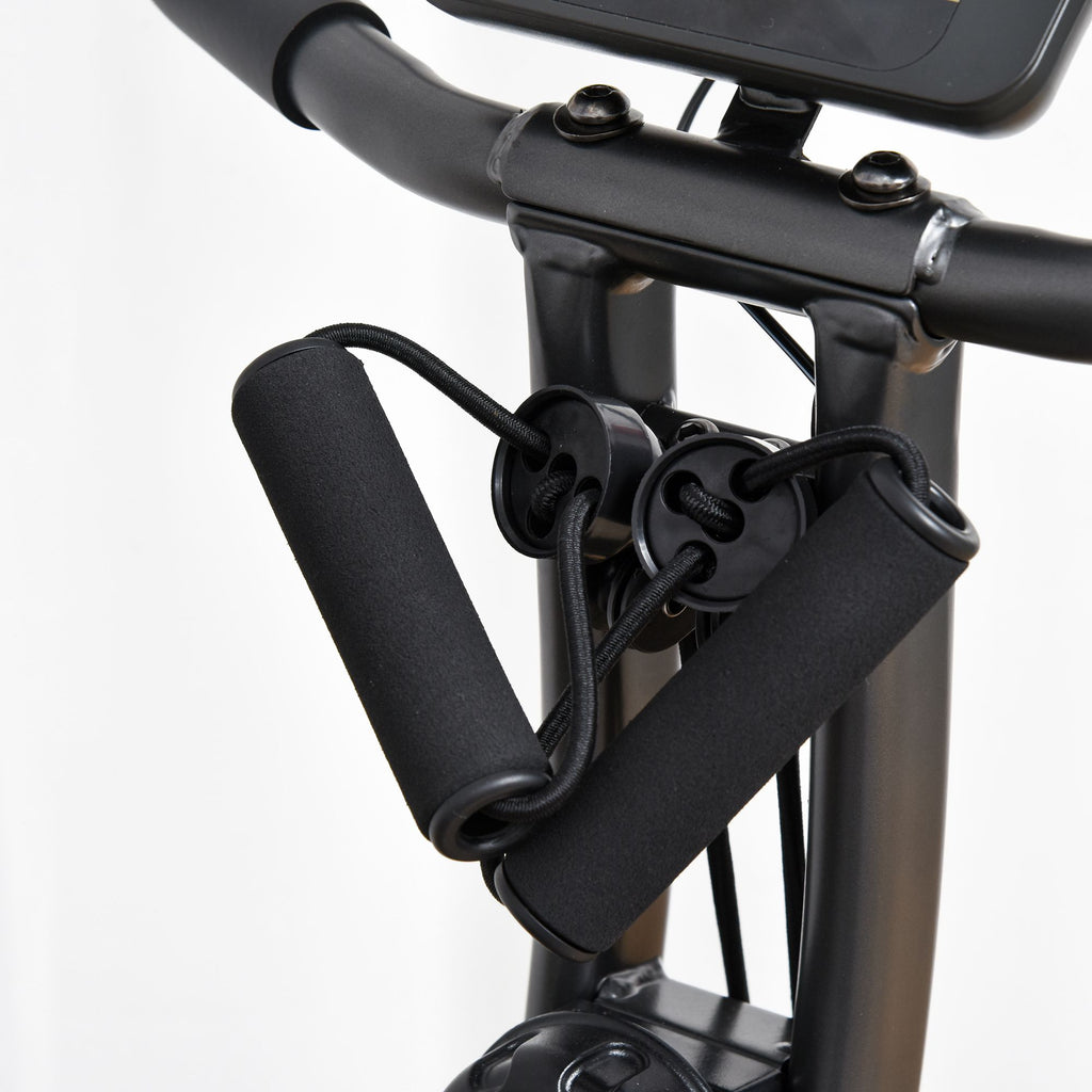 HOMCOM Heimtrainer X-Bike 2-in-1 Fahrradtrainer Trimmrad mit 1 Paar Spannseilen
