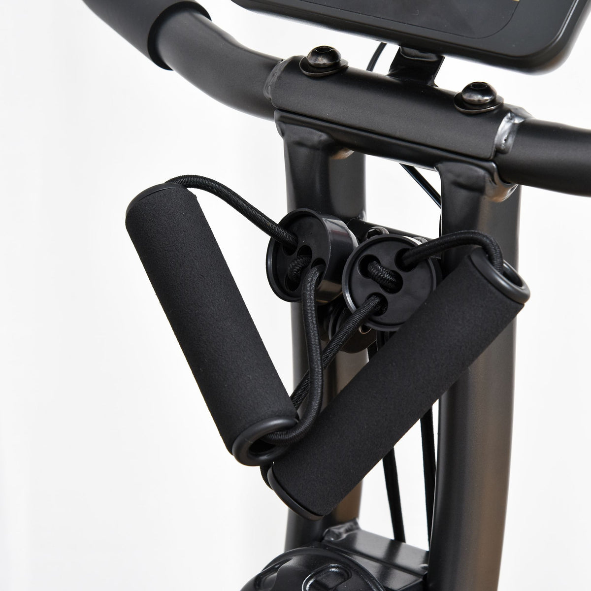 HOMCOM Heimtrainer X-Bike 2-in-1 Fahrradtrainer Trimmrad mit 1 Paar Spannseilen
