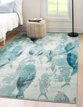 Unique Loom Marooned Positano Area Rug (5' x 8' - Light Blue)