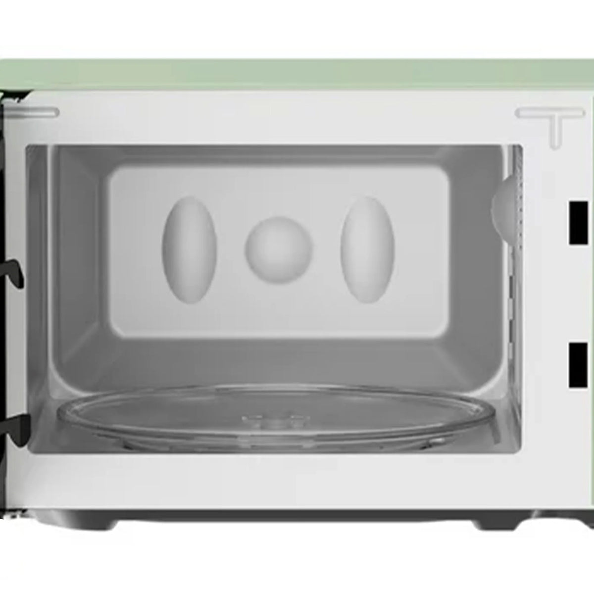 Open Box Magic Chef 0.7 Cubic Feet 700 Watt Classic Retro Microwave, Green
