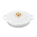 Le Creuset Enameled Cast Iron Signature Petal Braiser, 2.25 qt., White