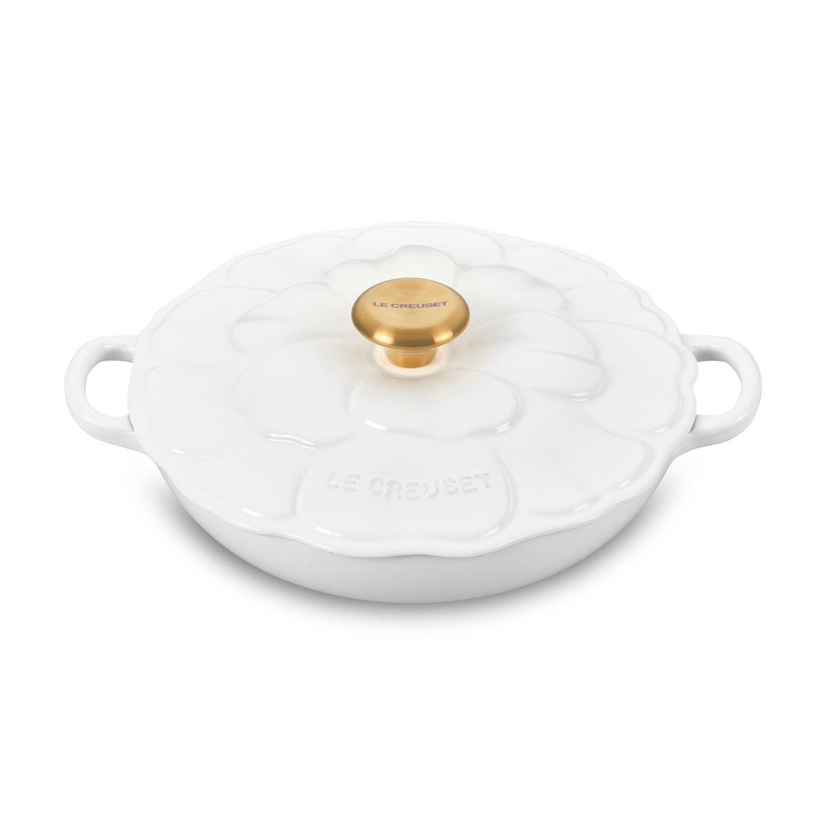 Le Creuset Enameled Cast Iron Signature Petal Braiser, 2.25 qt., White