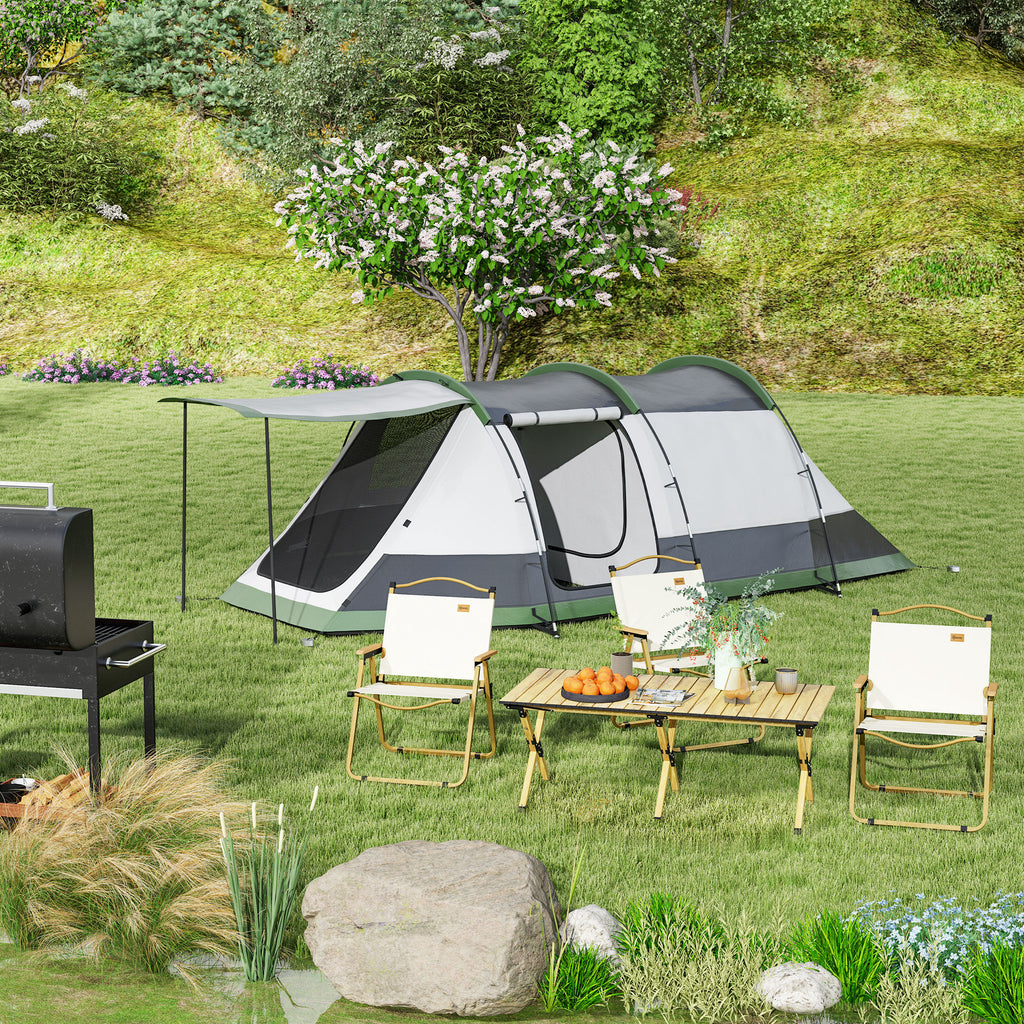 Outsunny Familien-Campingzelt 3-4 Pers. - Tunnelzelt mit wasserdichtem Vorbau 3000 mm leicht belüftet einfach aufzubauen