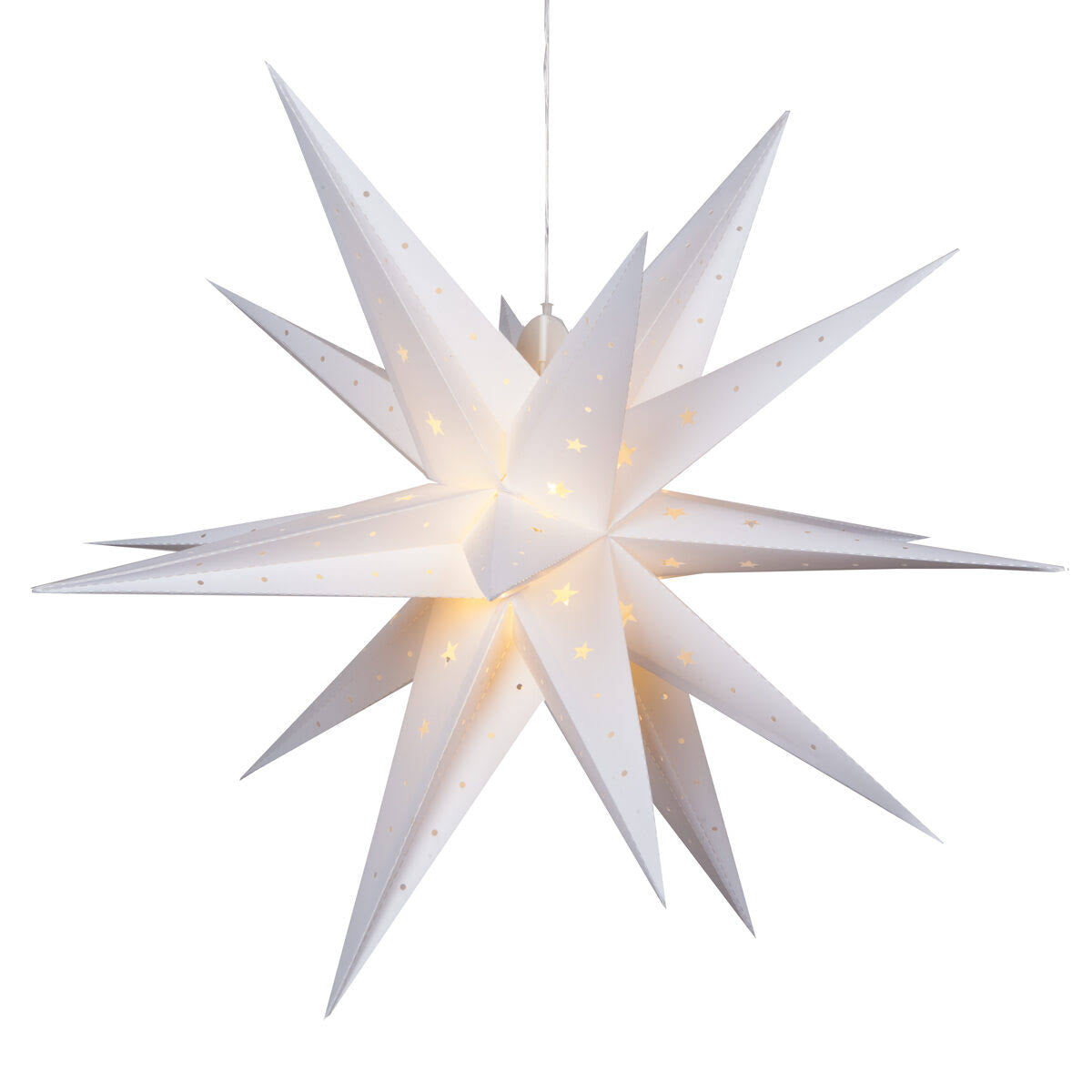 30" Aurora Superstar TM LED Fold-Flat White Moravian Star Light, Outdo