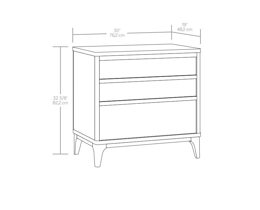Better Homes & Gardens Greyson 3 - Drawer Nightstand with USB, Acorn Finish