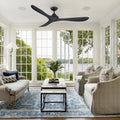 56" 3-Blade Propeller Ceiling Fan with Remote - Matte Black