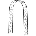 Outsunny Rogenbogen Gartenbogen Torbogen, Vintage Design, 125 x 37 x 230 cm, Schwarz