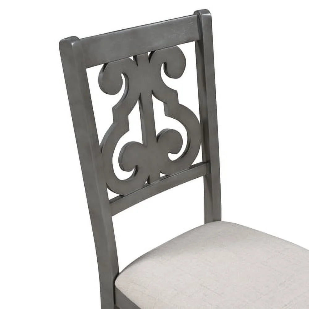 Harper & Bright Designs 5 Pieces Wooden Round Dining Table and Chair Set with Special - Shaped Legs and an Exquisitely Designed Hollow Chair Back for Dining Room