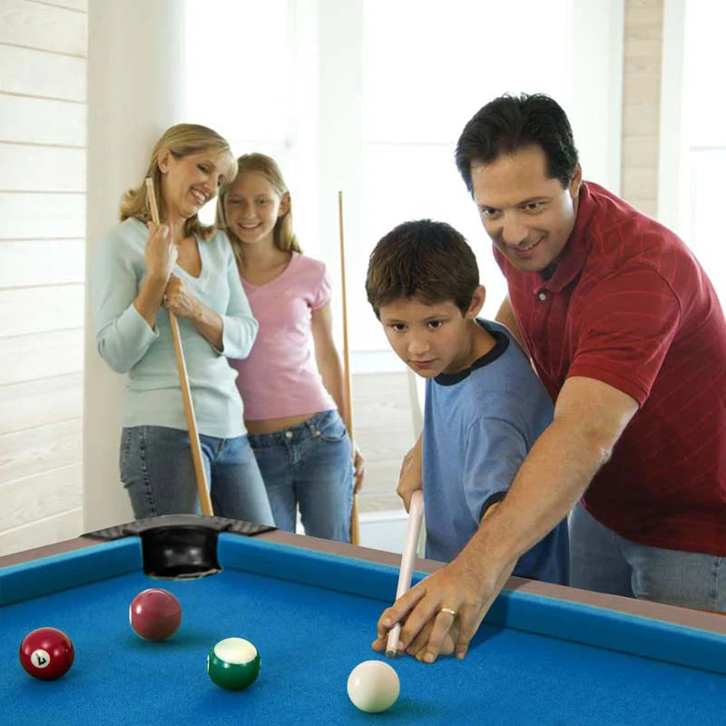 48" Mini Pool Table, Wooden Billiards Table with 16 Balls, 2 Cue Sticks, 2 Chalks, Triangle & Brush for Adults Kids Family Party, Game Room