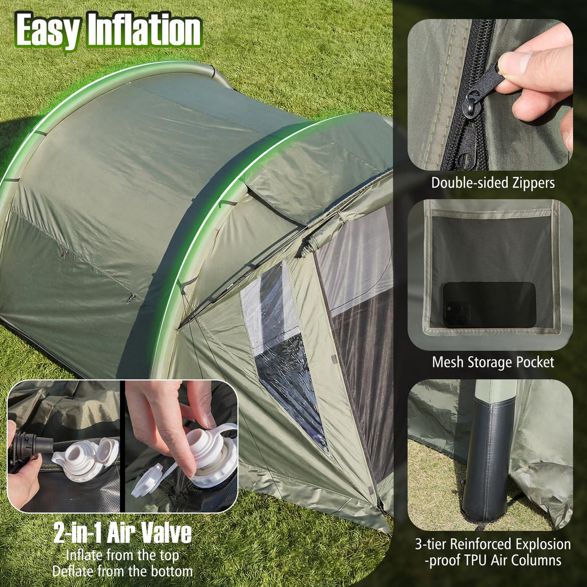 Tangkula 5-7 Person Large Family Tent with Screened Porch