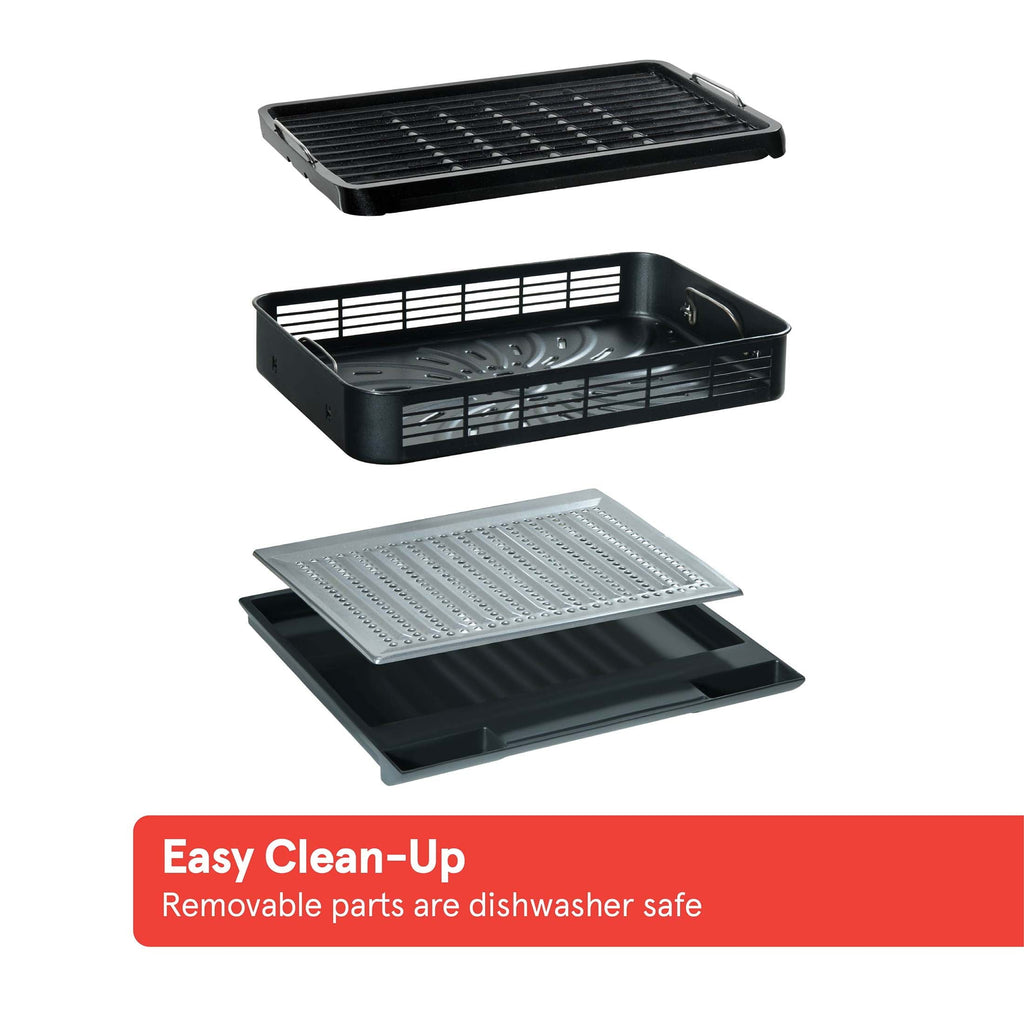Station Indoor Smokeless Grill with Guided Cooking. Black