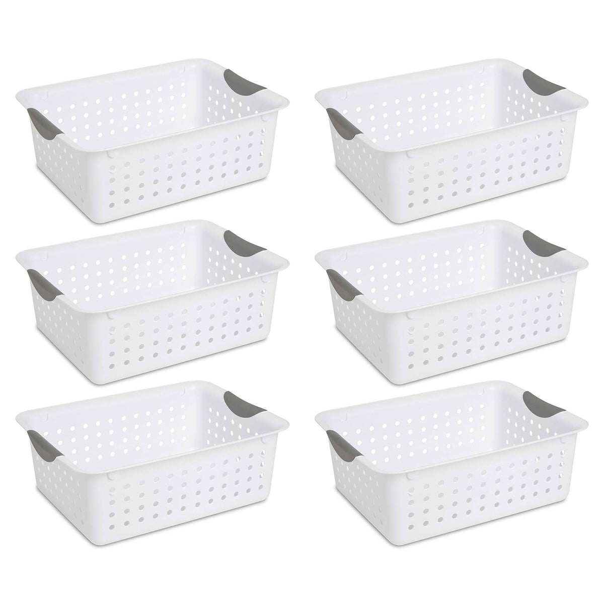 Sterilite 1624 - Medium Ultra Basket, White - Case of 6