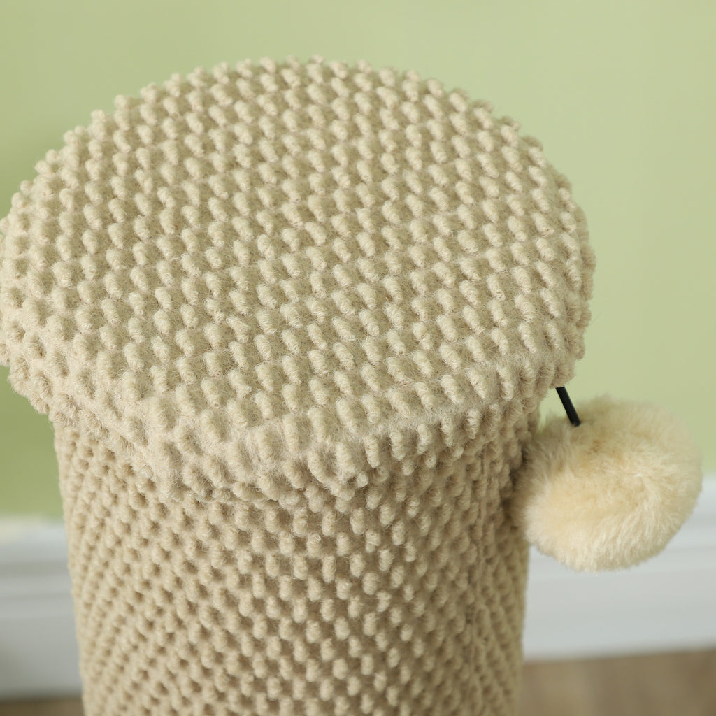 PawHut Kratzbaum für Katzen, mit Pad, Säule und Spielball, Teppich und Sisal, 84 cm, Hellbraun