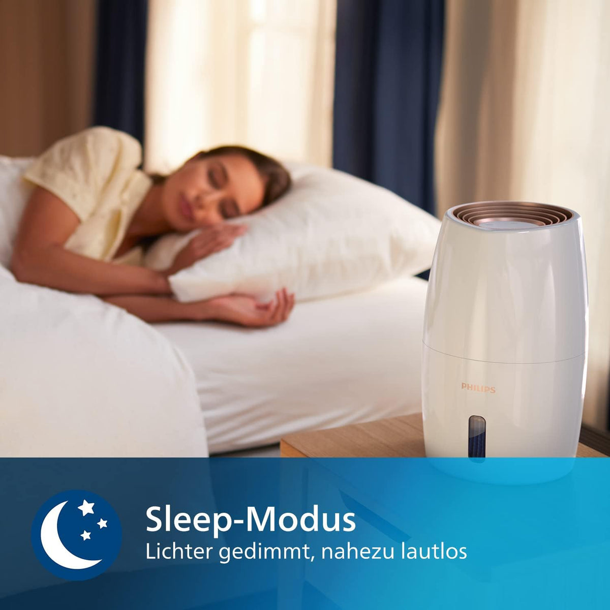 Philips HU2716/10 2000 Series Luftbefeuchter 2L – 99% bakterienreduziert, 32m², 360°, 3 Stufen, Schlafmodus, Weiß