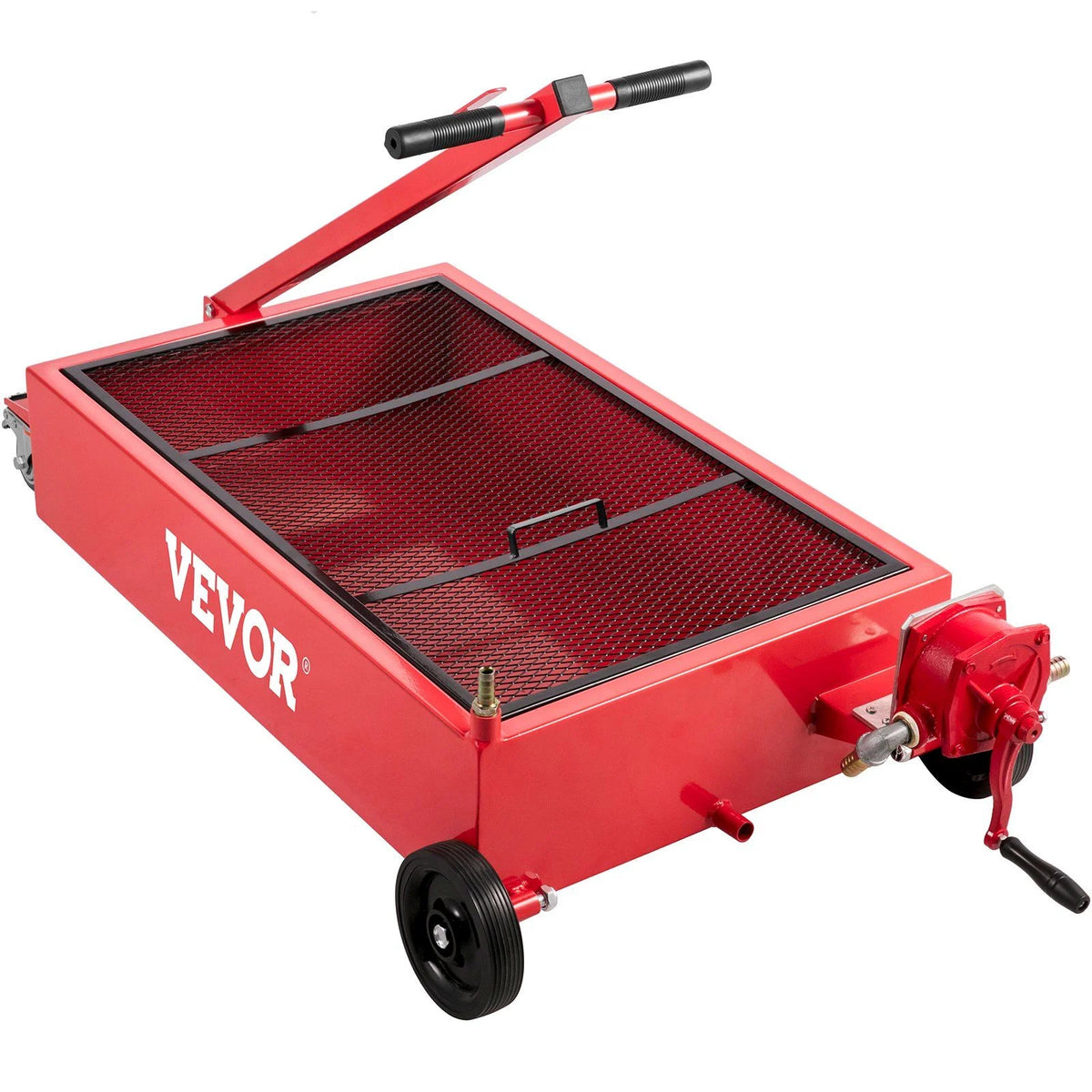 Large 20 Gallon Oil Drain Pan 76 L Capacity, Includes Pump, Hose & Swivel Wheels, Low Profile Oil Change Tank for Cars, Suvs, Trucks