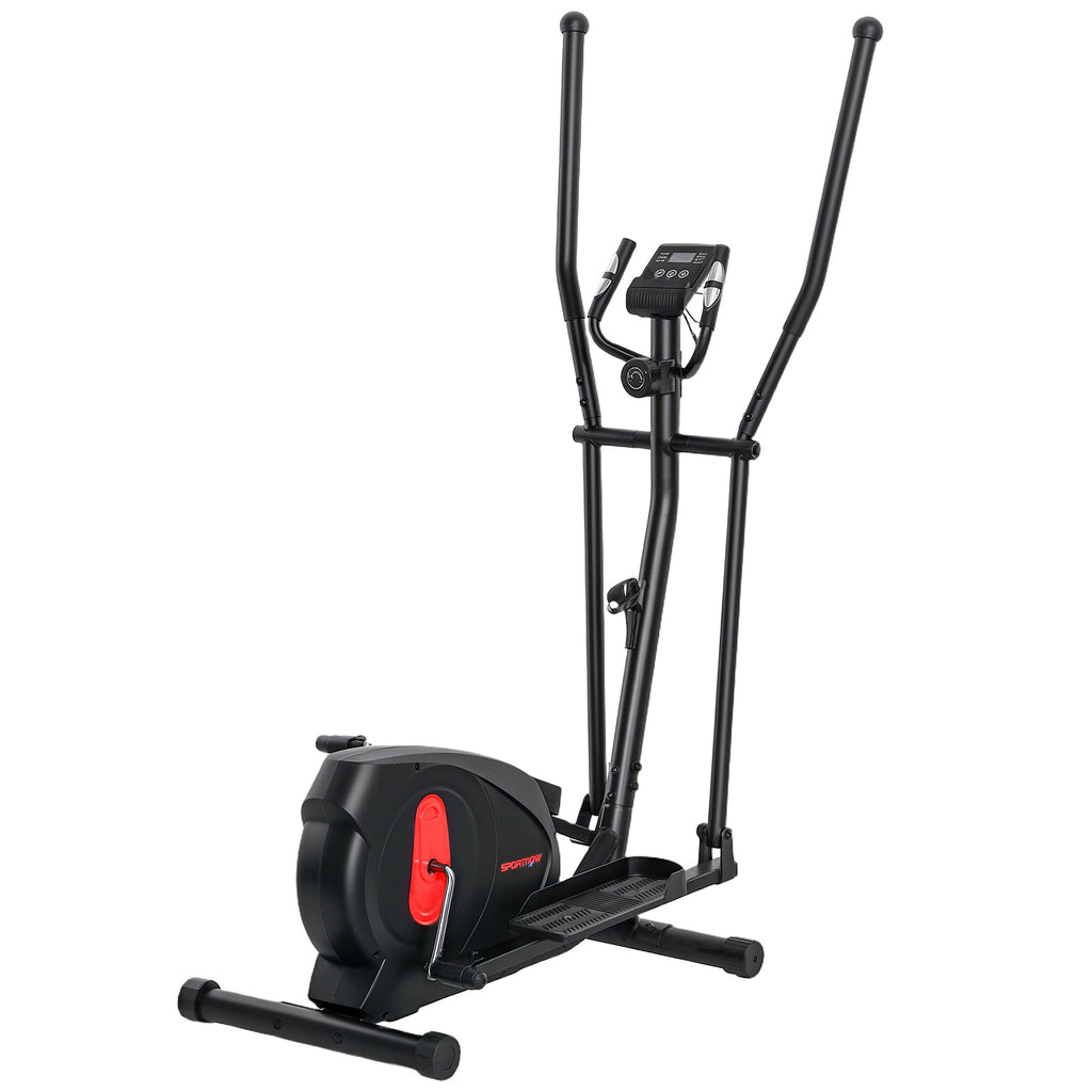 SPORTNOW Heim-Crosstrainer ultra-leise, magnetisch 8 Widerstandsstufen, LED-Bildschirm, Pulssensor, schwarz