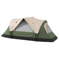 Outsunny Campingzelt, 2 Räume, Trennwand, für 6-8 Personen, Regenschutz, Dunkelgrün