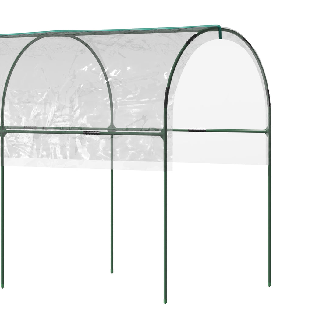 Outsunny Gewächshaus für den Garten Tomaten 4 verzinkte Stahlbögen PVC-Folie 4 x 1,23 x 1,71 m Grün