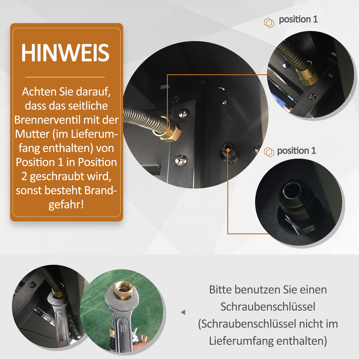 Outsunny Gasgrill mit 7 Brennern, inkl. Thermometer,  BBQ -Grill, mobiler Grill, Schwarz