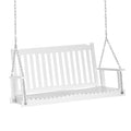 Outsunny Gartenschaukel für 2 Personen Schaukelbank Hängebank Massivholz Patio Terrasse Hinterhof Weiß 117 x 69 x 60 cm