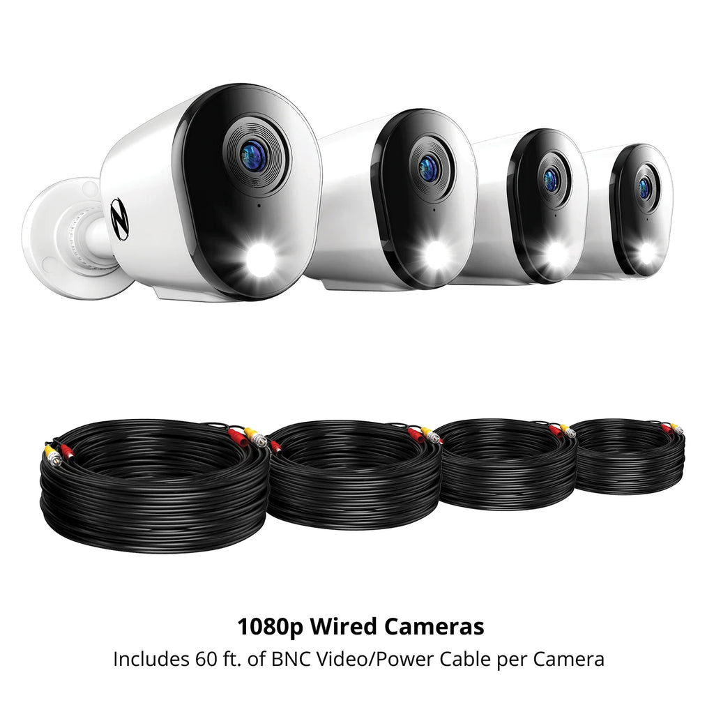Night Owl? 2 - Way Audio 12 Channel DVR Security System with 1TB Hard Drive and 4 Wired 1080p Deterrence Cameras