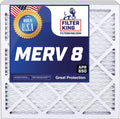 Filter King 16x25x1 Air Filter | 6 Pack | MERV 8 HVAC Pleated AC Furnace Filters | Actual Size 15.5 x 24.5 x .75"