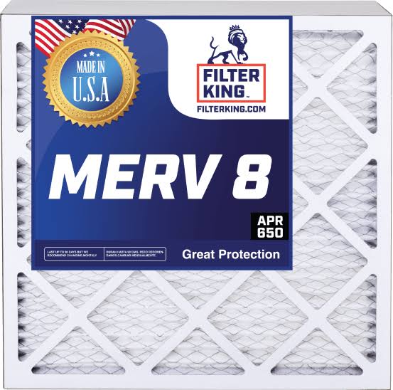 Filter King 16x25x1 Air Filter | 6 Pack | MERV 8 HVAC Pleated AC Furnace Filters | Actual Size 15.5 x 24.5 x .75"