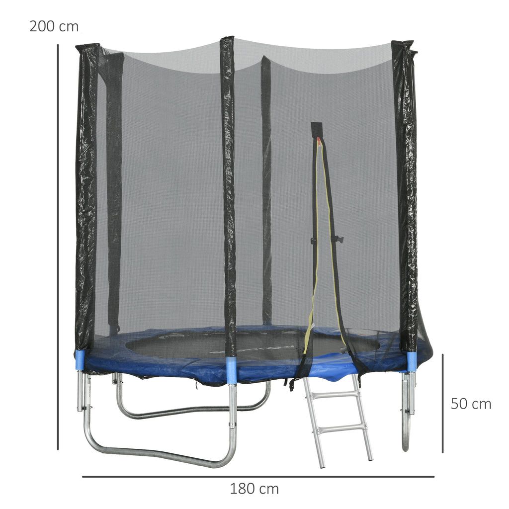 SPORTNOW Outdoor-Trampolin mit Sicherheitsnetz Ø180 cm für Kinder und Erwachsene