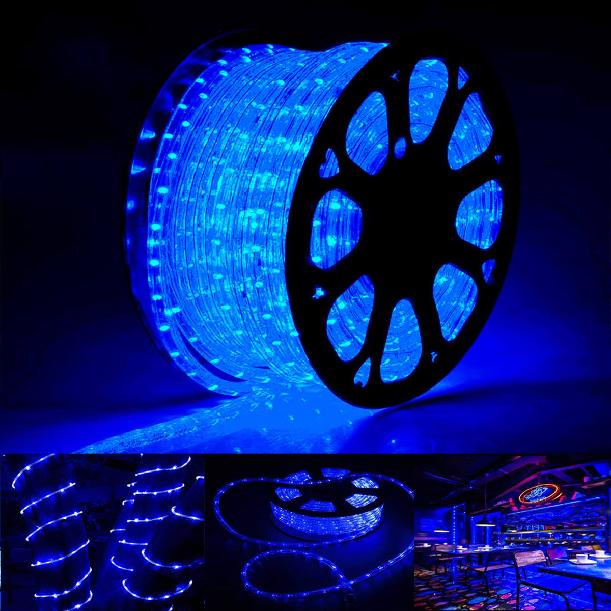 100ft LED Rope Lights Outdoor, 720 LED Connectable and Flexible Tube Lights with 8 Modes, Waterproof LED Rope Lighting for Garden, Patio, Bedroom,