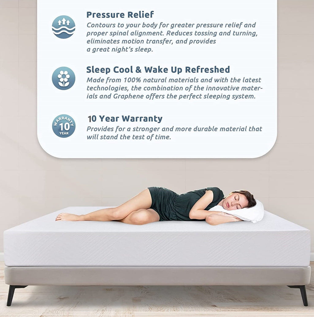 Size Mattress£¬6 Memory Foam Mattress with Graphene Fabric Cover. Bed in a Box