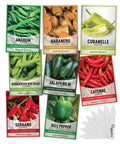 Pepper Seeds for Planting 8 Varieties Pack, Jalapeno, Habanero, Bell Pepper, Cayenne, Hungarian Hot Wax, Anaheim, Serrano, Ancho Seeds for Planting