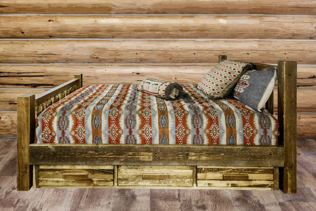 Homestead Collection California King Bed W/ Storage, Stain & Lacquer Finish
