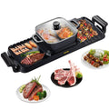 Vevorbrand 2 in 1 Electric Hot Pot and Grill 2400W Smokeless Hot Pot Grill BBQ Hot Pot Black