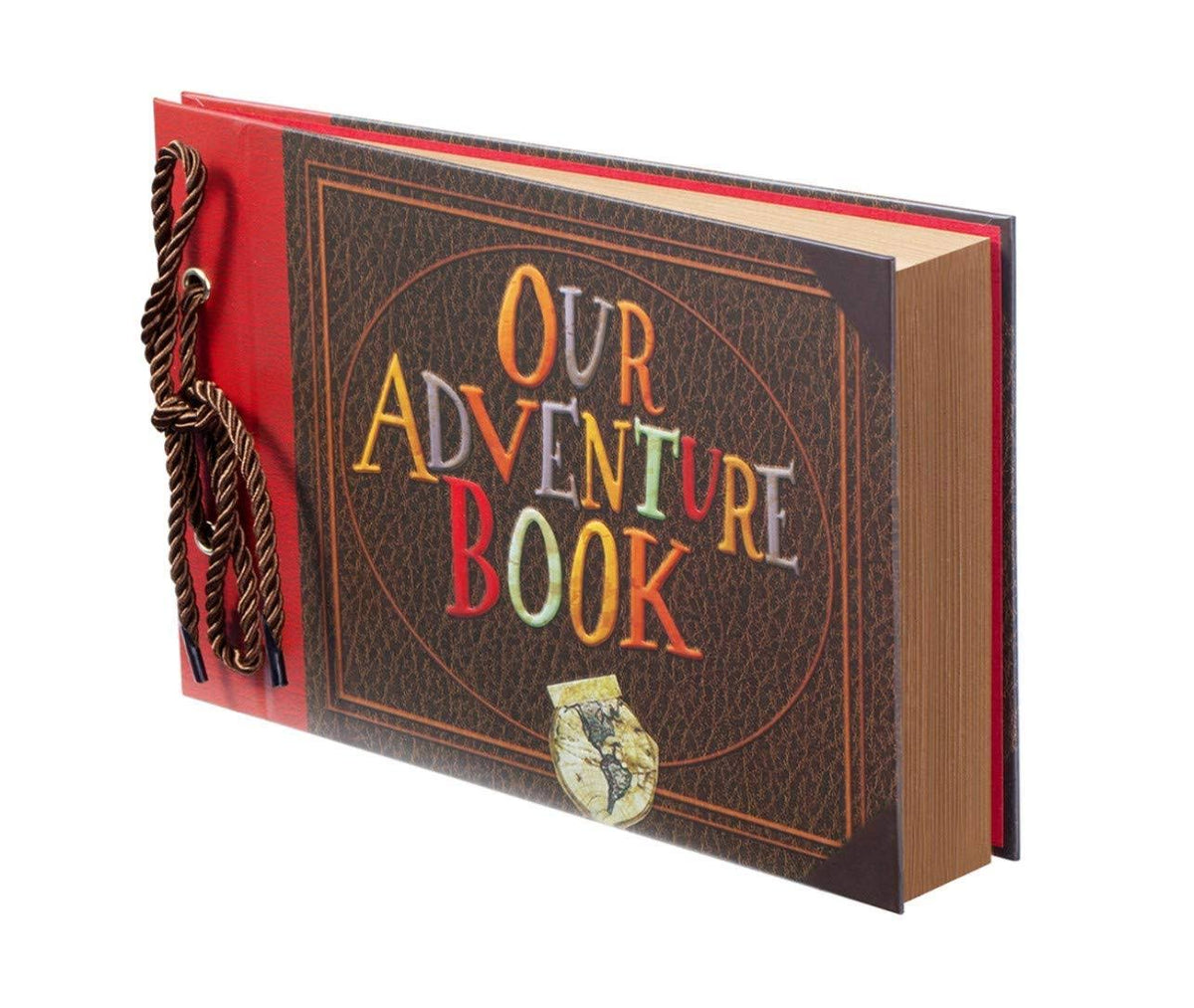 Scrapbook Photo Album,Our Adventure Book Scrapbook, Embossed Words Hard Cover Movie Up Travel Scrapbook for Anniversary, Wedding, Travelling, Baby