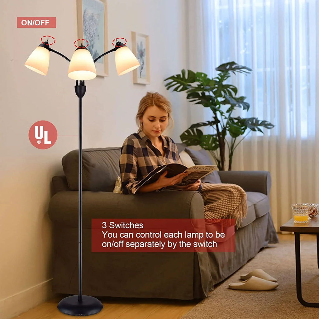 DINGLILIGHTING Floor Lamp Tall for Room: Flexible Gooseneck Floor Lamps Standing for Bedroom Home Office - Modern Floor Lights 5 - Light