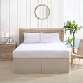 Tommy Bahama Solid Tailored Cotton Bed Skirt, Queen, Beige