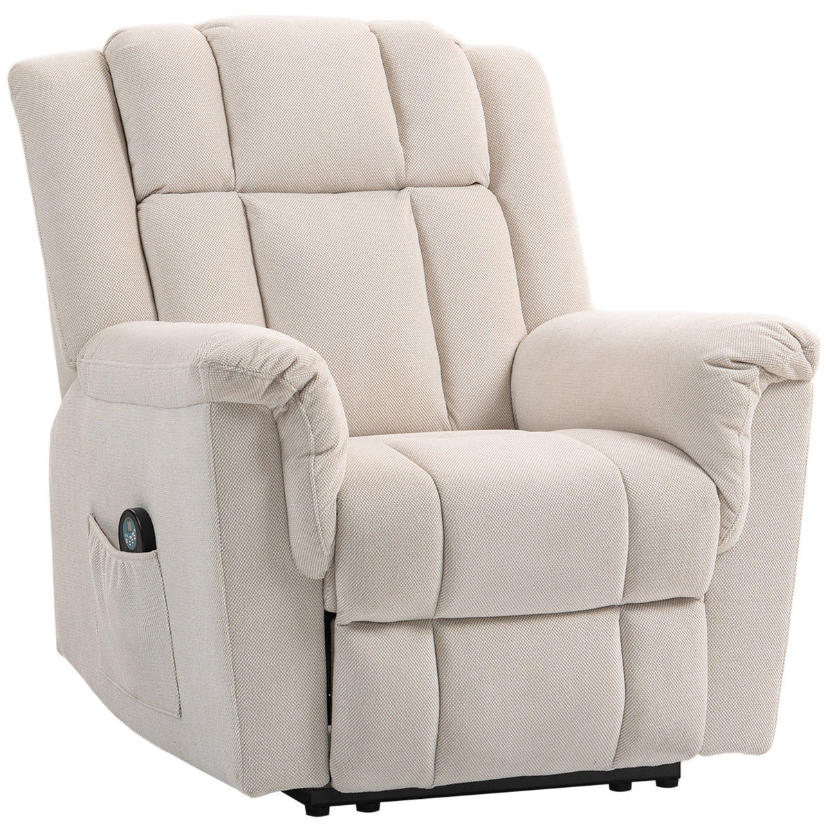 HOMCOM Massagesessel, elektrisch und beheizbar, neigbarer Sessel mit manuell verstellbarer Rückenlehne, 85x91x104cm, beige