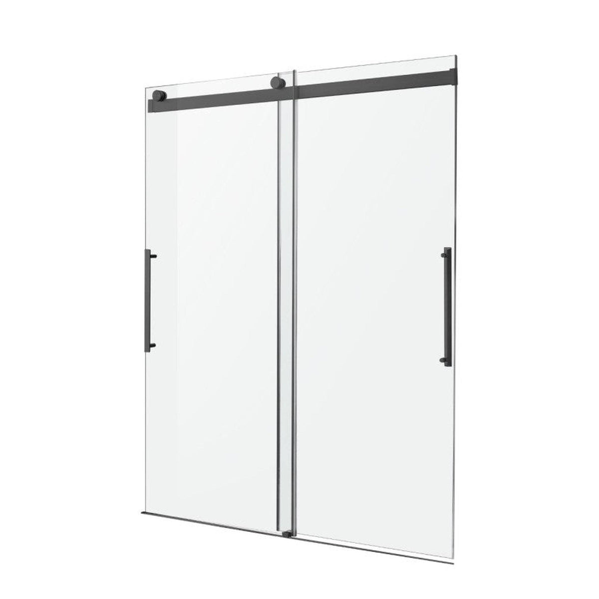Anzzi Stellar Series 60" x 76" Frameless Sliding Shower Door with Handle in Matte Black - SD-FRLS05902MB
