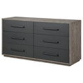 ACME Estevon 6 - Drawer Rectangular Dresser in Gray Oak and Black