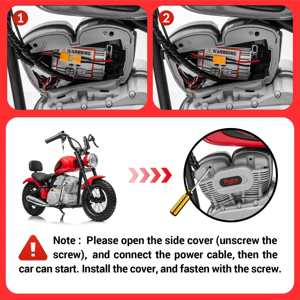Track 7 36V Electric Dirt Bike for Kids, 350W Ride on Motorcycle with Twist Grip Throttle, Hand - Operated Brakes, Key Start, Off - Road Motocross Speed up to 15 Mph, Age 8+, White