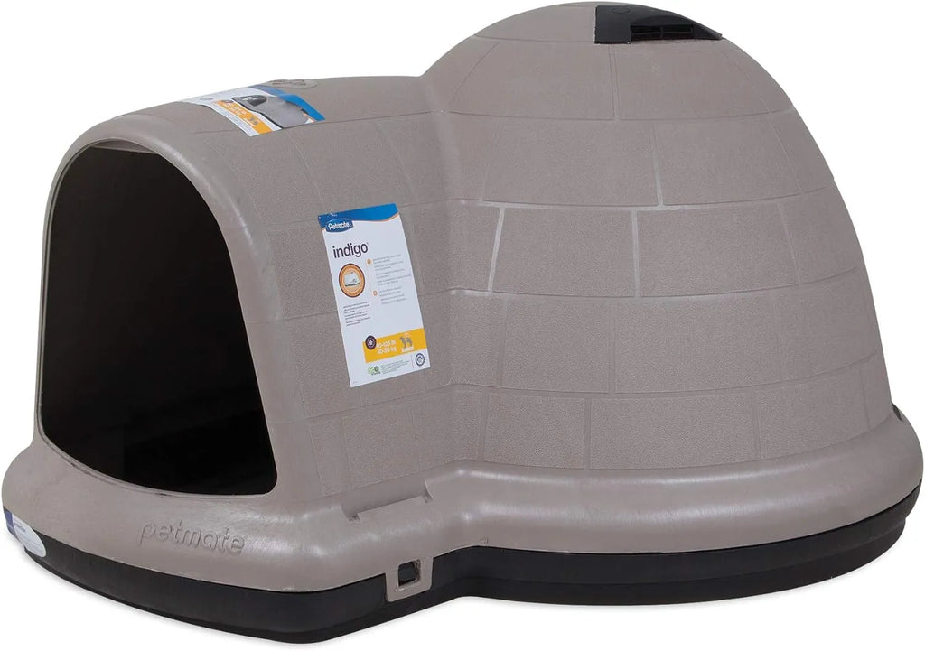Petmate Indigo Dog House (Igloo Dog House. Made in USA with 90% Recycled Materials. All-Weather Protection Pet Shelter) for XL Dogs -90 to 125 pounds. Made in USA