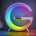 Wireless Charger Atmosphere Lamp, 2023 New Intelligent LED Table Lamp, Bluetooth Speaker, Dimmable Night Light Touch Lamp Alarm Clock with Music