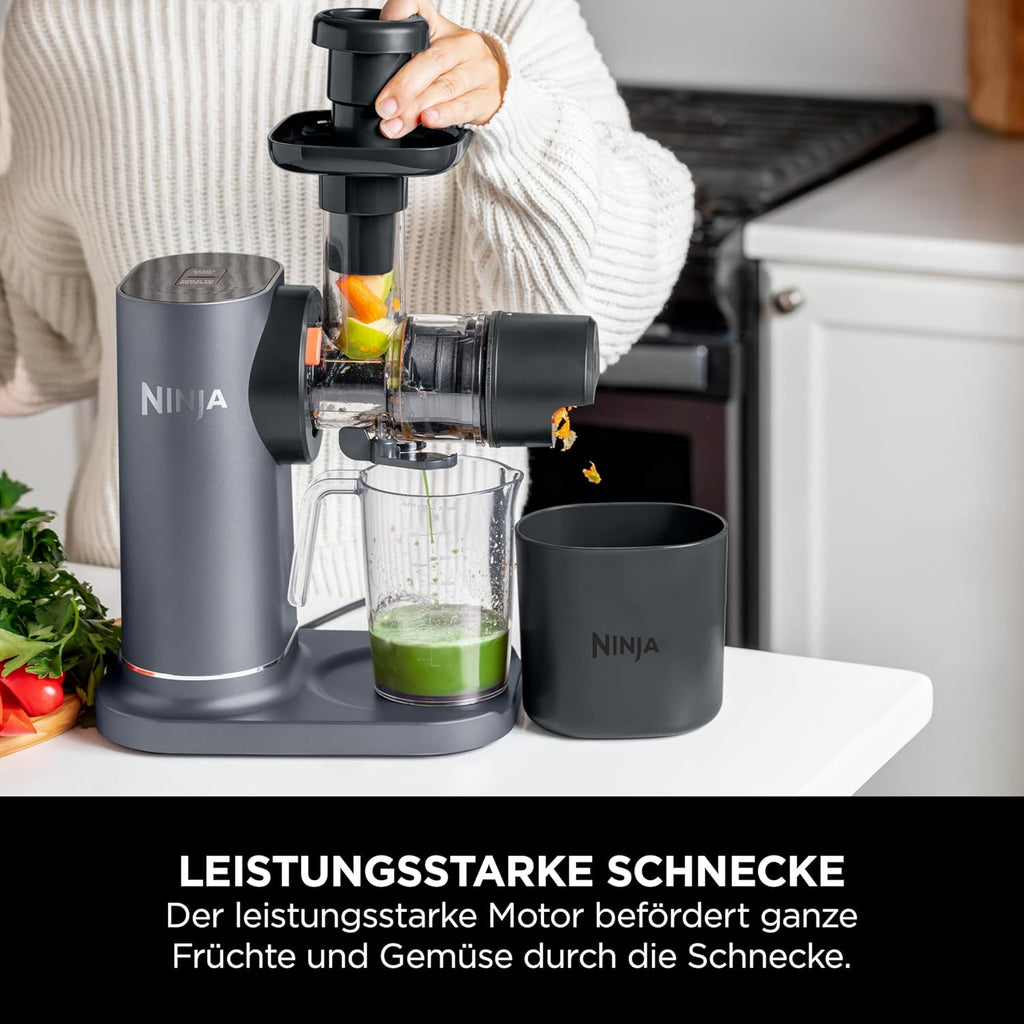 Ninja JC151EU Cold Press Entsafter 700 ml – 9-Segment Schnecke, 150 W, 2 Filter, Grau