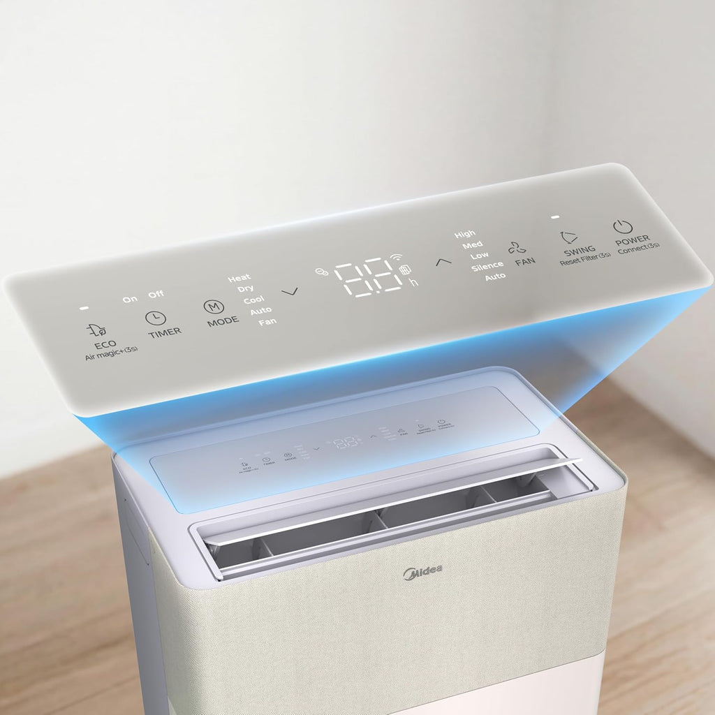 Midea PortaSplit-E Mobiles Klimagerät 12.000 BTU – Heizen & Kühlen, Inverter, App-Steuerung, Pfirsich