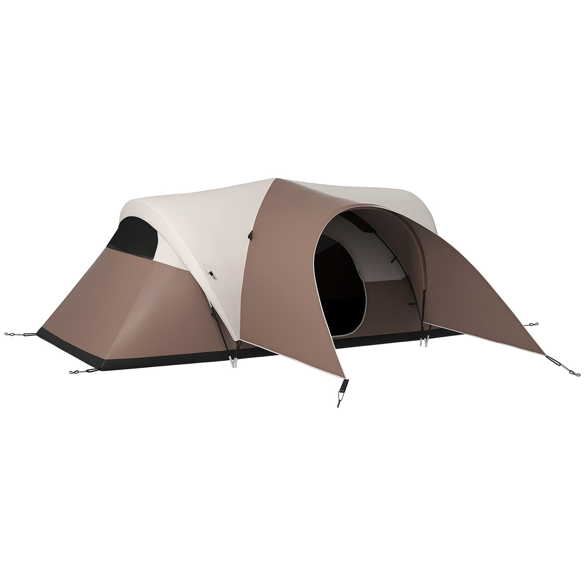 Outsunny Familien-Campingzelt für 5-6 Personen, wasserdicht, leicht und belüftet mit Transporttasche, Maße 550L x 300B x 198H cm