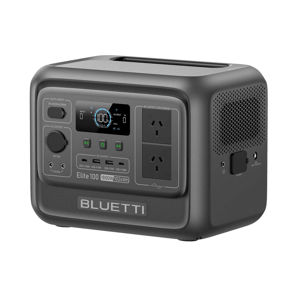 BLUETTI Elite 100 V2 Portable Solar Generator, 1024wh LFP Battery, 1800W AC Output, Compact Backup Power for Camping and Home