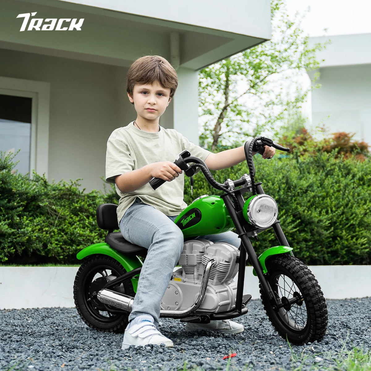 Track 7 36V Electric Dirt Bike for Kids, 350W Ride on Motorcycle with Twist Grip Throttle, Hand - Operated Brakes, Key Start, Off - Road Motocross Speed up to 15 Mph, Age 8+, White