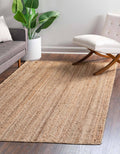 2'x3' Dhaka Braided Jute Rug Natural - Unique Loom