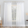95"x59" Emily Sheer Voile Tab Top Curtain Panel White - No. 918